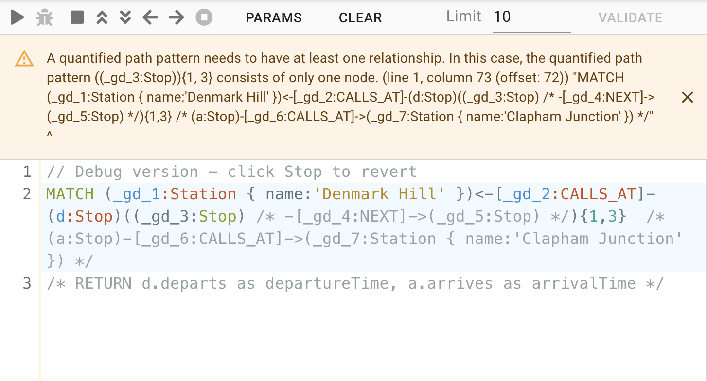 cypher workbench reveal cypher syntax error